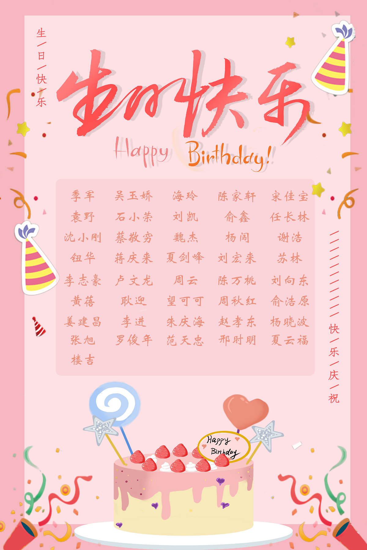 【生日祝?！抗ё?月生日的員工生日快樂！