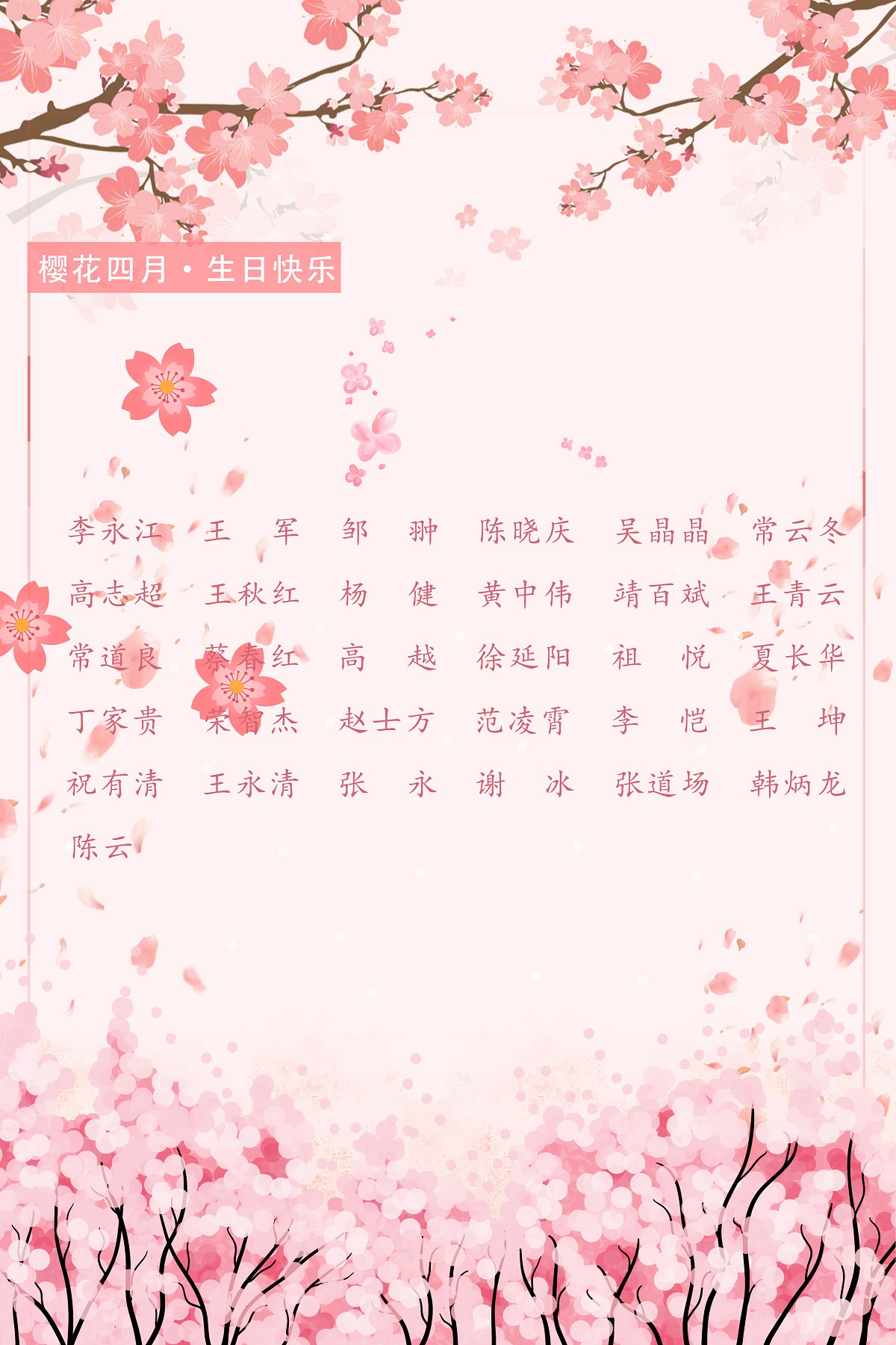 【生日祝福】恭祝04月生日的員工生日快樂！