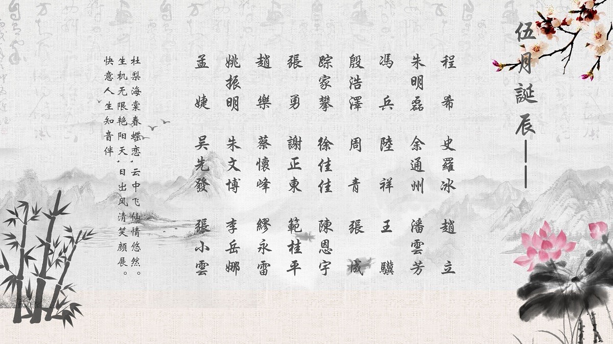 【生日祝福】恭祝05月生日的員工生日快樂！