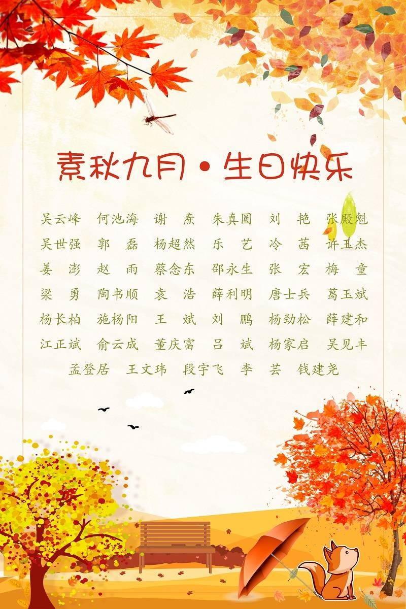 【生日祝福】恭祝09月生日的員工生日快樂！