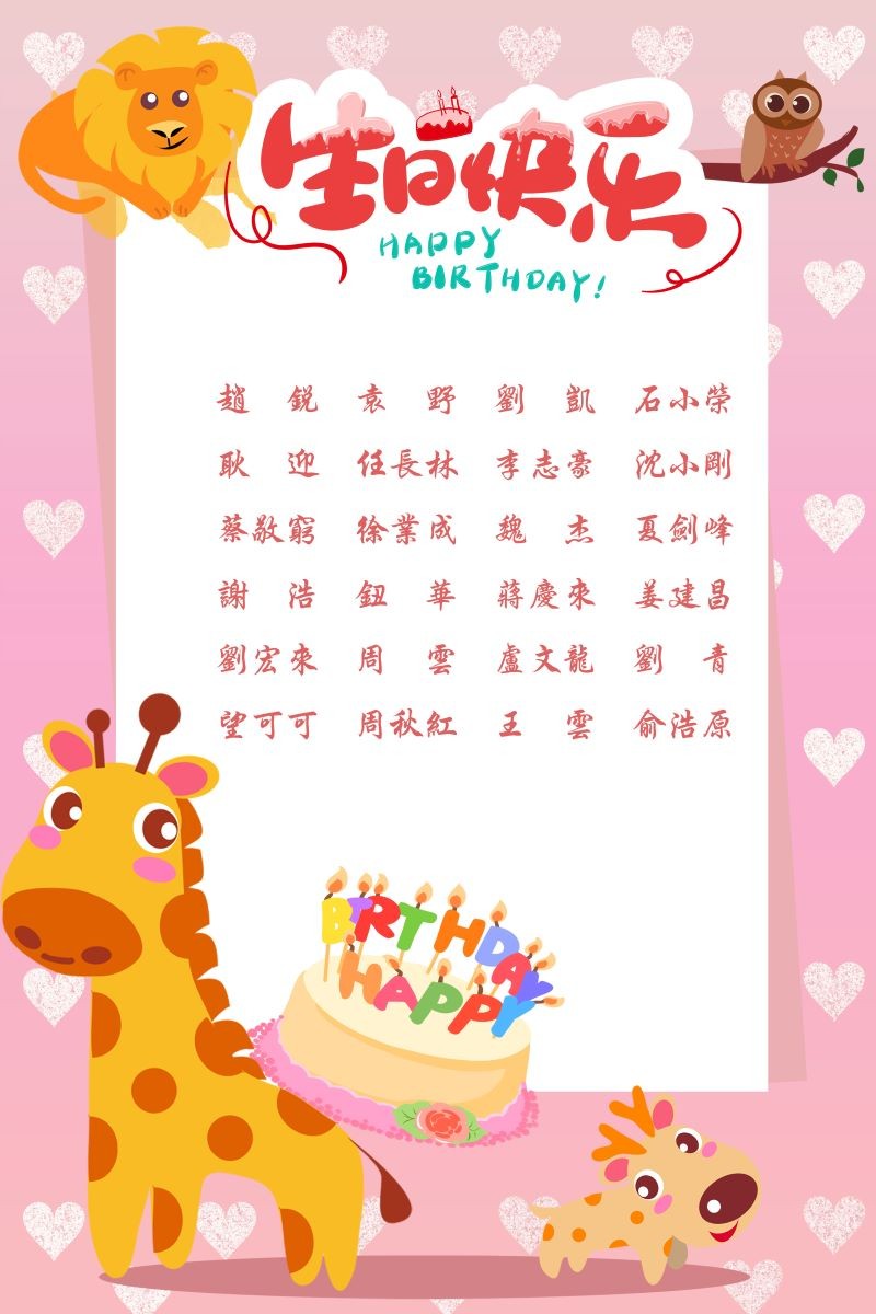 【生日祝?！抗ё?8月生日的員工生日快樂！
